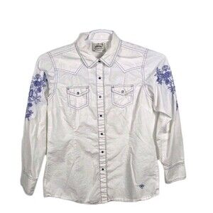 Ariat Shirt Women's Medium Long Sleeve Button Up Outdoors Plaid Pockets